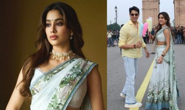 Jahnavi Kapoor's glamorous style in ethnic outfit seen during promotion of 'Param Sundari'