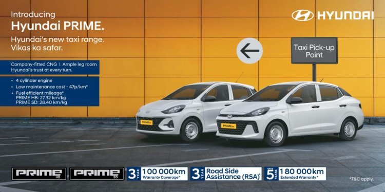 Hyundai Motor India Limited enters the taxi and commercial mobility market with the launch of Prime HB and Prime SD