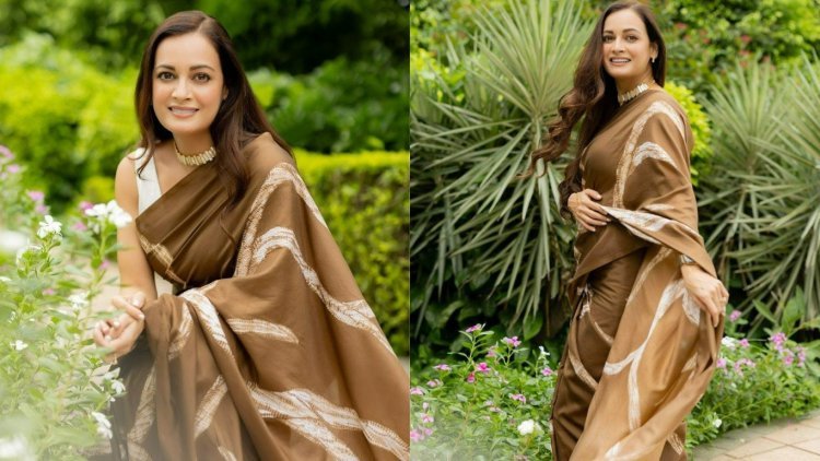 दीया मिर्जा ने पहनी ऑर्गेनिक शिबोरी साड़ी, खूबसूरती के साथ दिया सस्टेनेबल फैशन का संदेश
